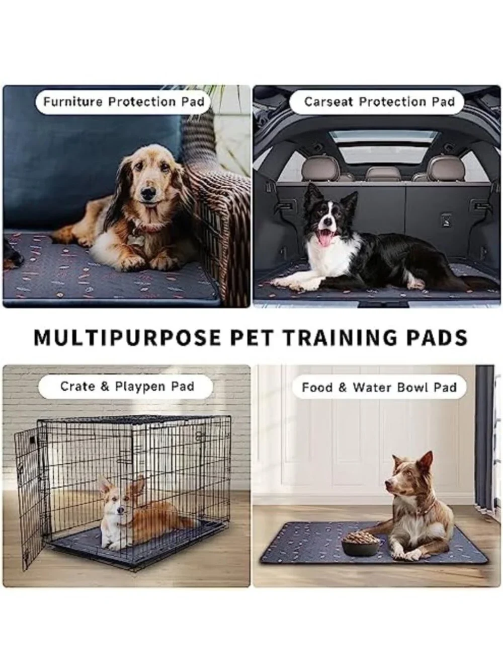 Reusable Washable Dog Pee Pads 4-Pack | Eco-Friendly Puppy & Cat Training Pads